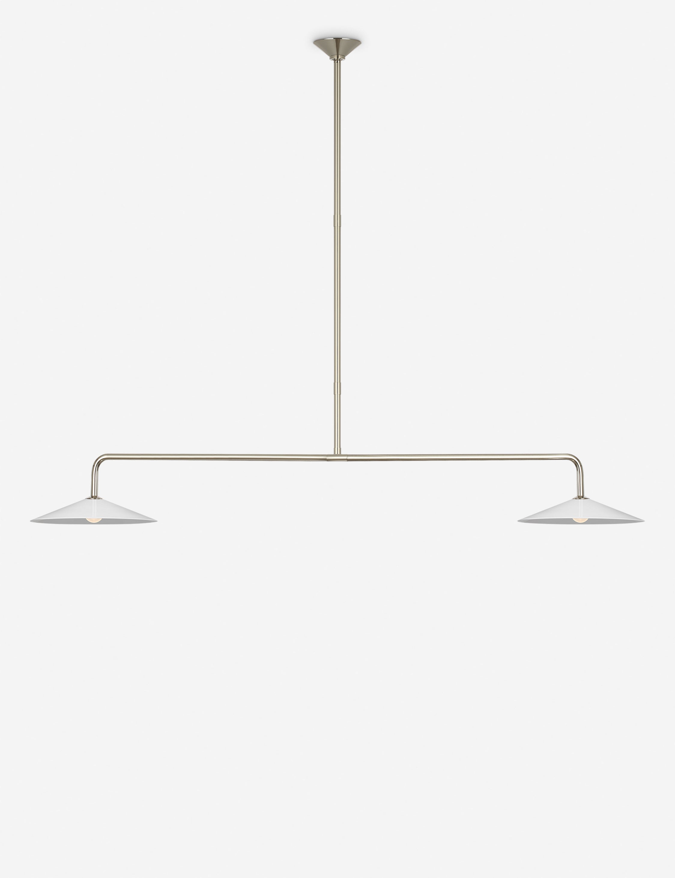 Suspension moderne Geirmund en nickel poli et verre opalin - Nickel poli et verre opalin