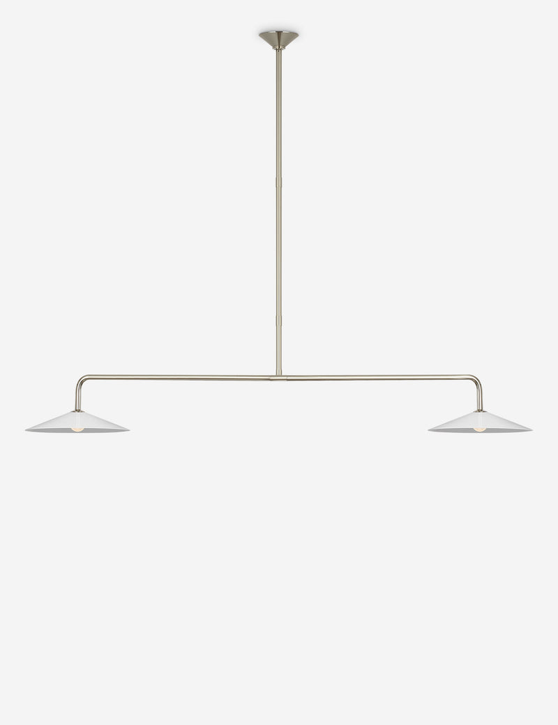Suspension moderne Geirmund en nickel poli et verre opalin - Nickel poli et verre opalin