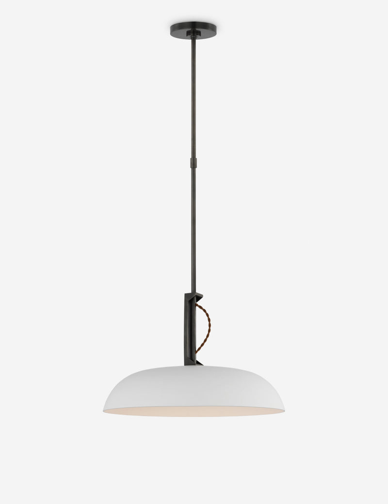 Suspension vintage Gustaf en bronze et blanc verre - Bronze et blanc verre