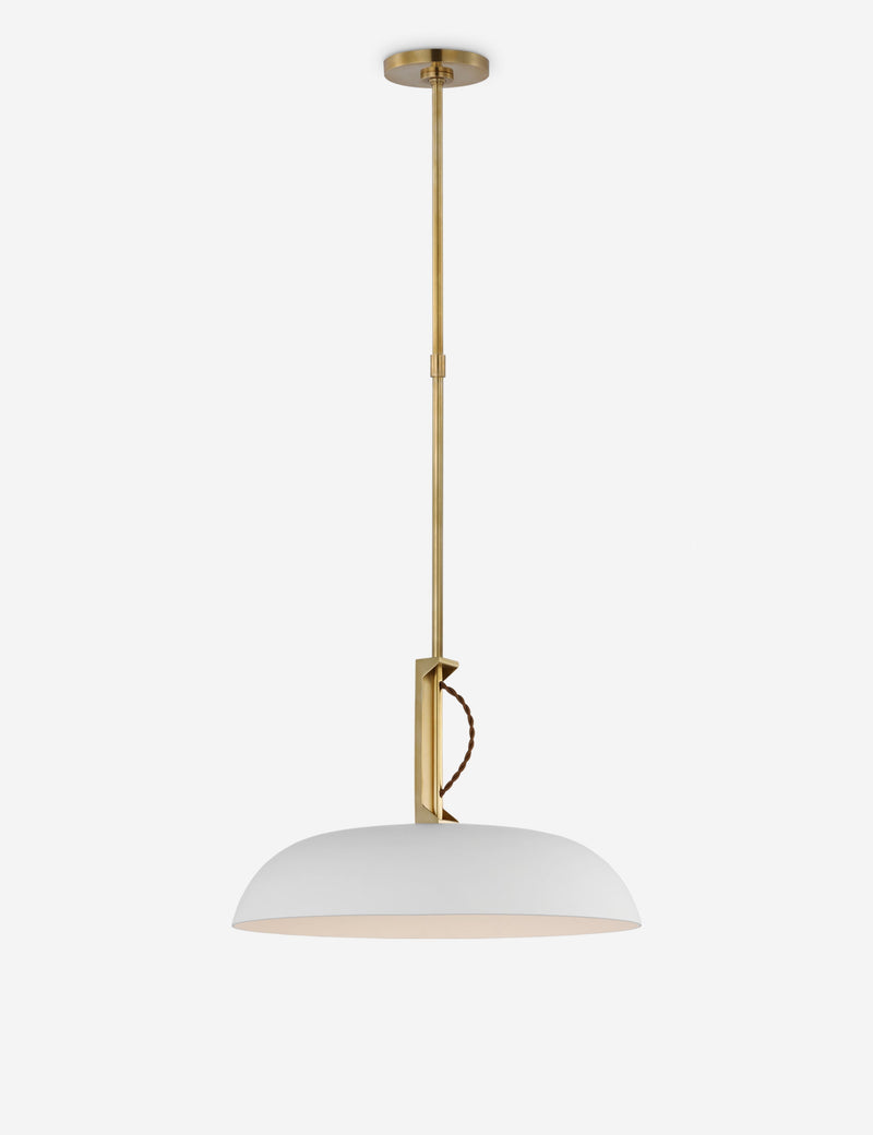 Suspension vintage Gustaf en laiton ancien et blanc verre - Laiton ancien et blanc verre