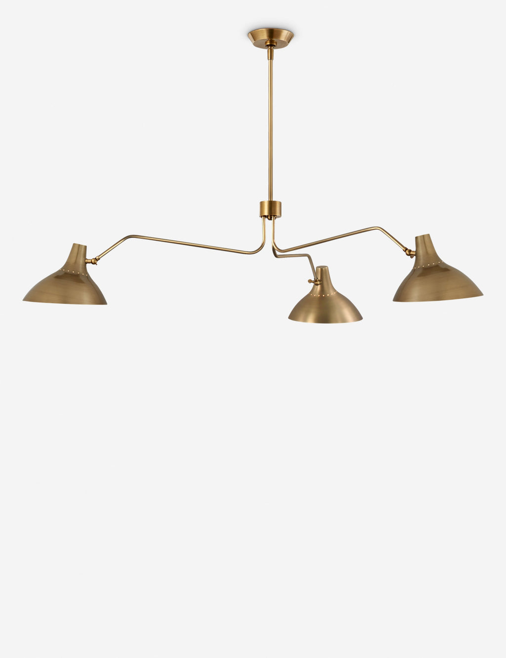 Lustre moderne Riley en laiton ancien - Laiton ancien