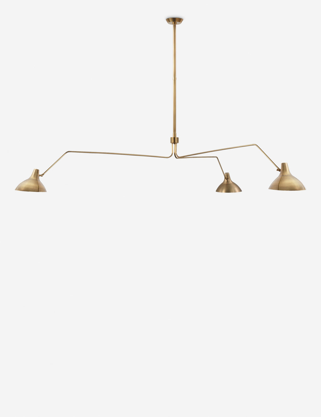 Lustre moderne Riley en laiton ancien - Laiton ancien