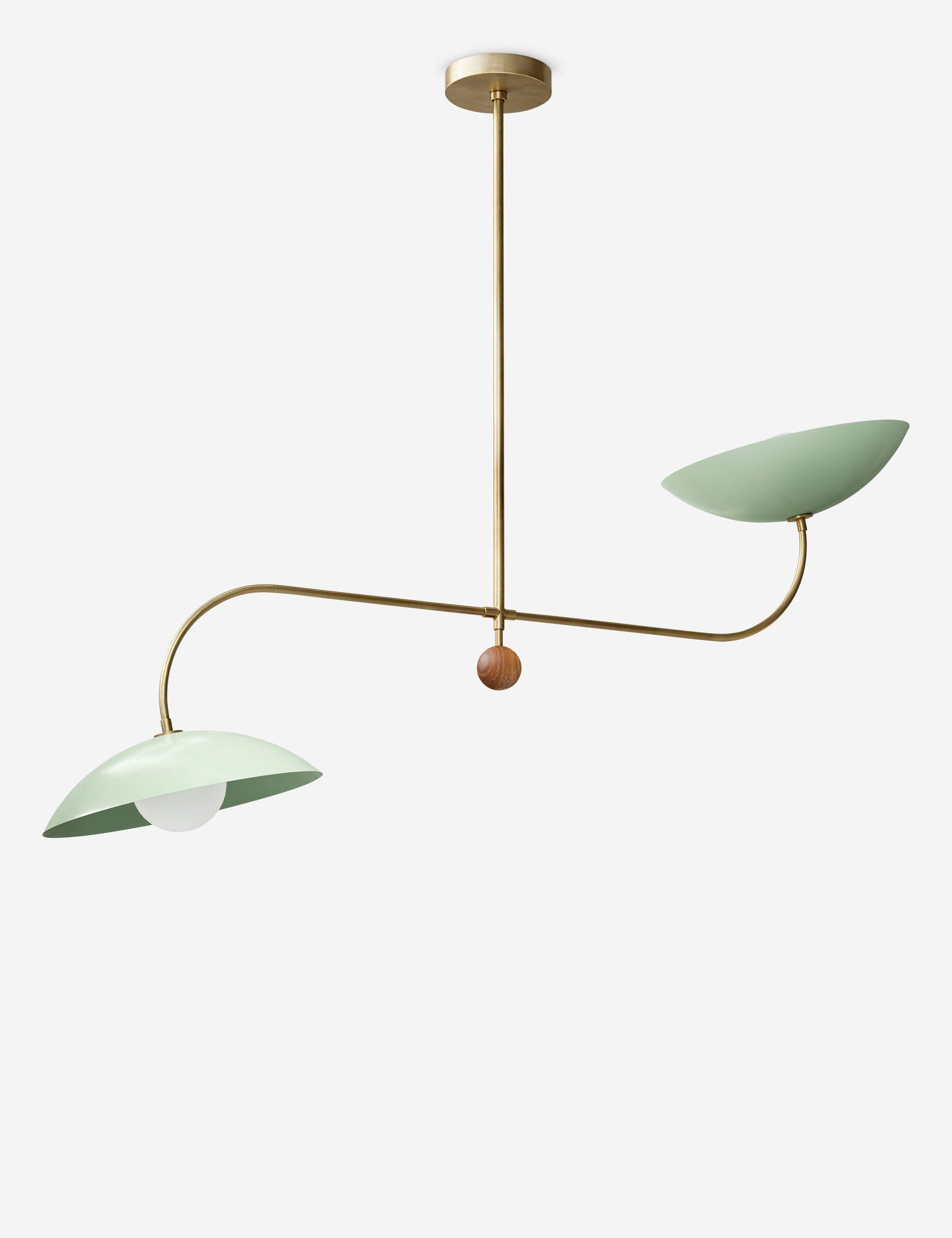 Suspension moderne Grantham en laiton brossé et sweet mint - Laiton brossé et Sweet Mint