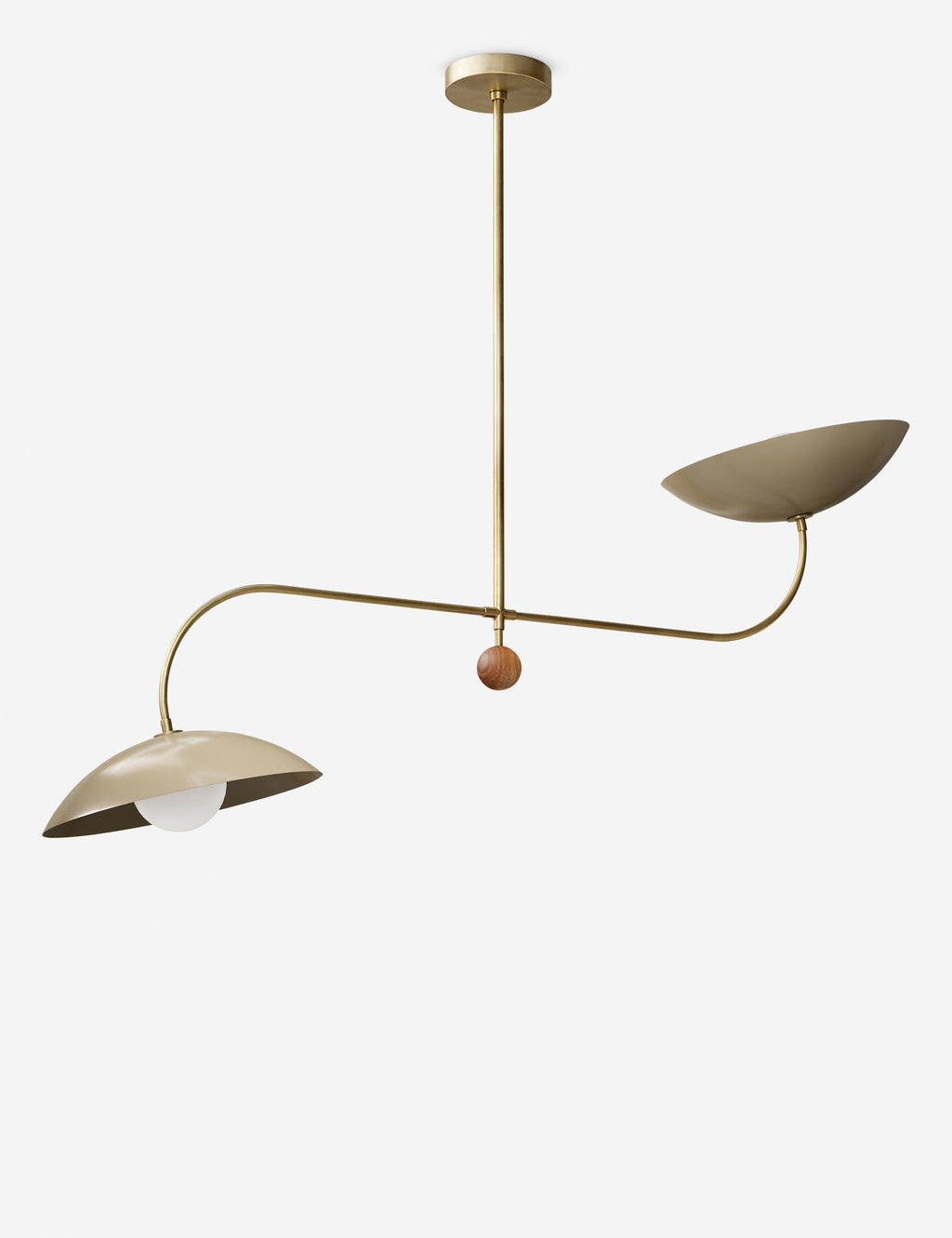 Suspension moderne Grantham en laiton brossé et fumé oyster - Laiton brossé et fumé Oyster