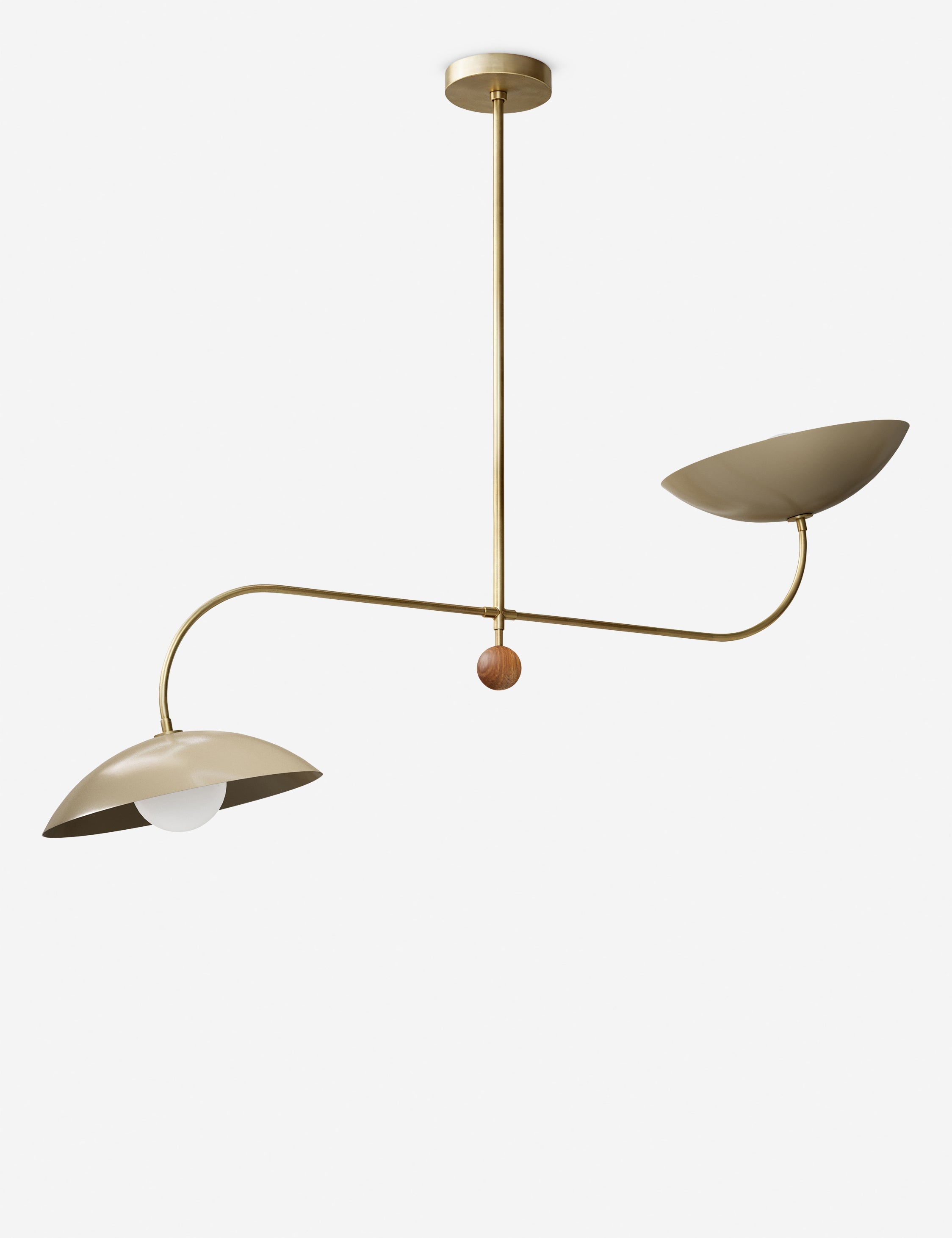 Suspension moderne Grantham en laiton brossé et fumé oyster - Laiton brossé et fumé Oyster