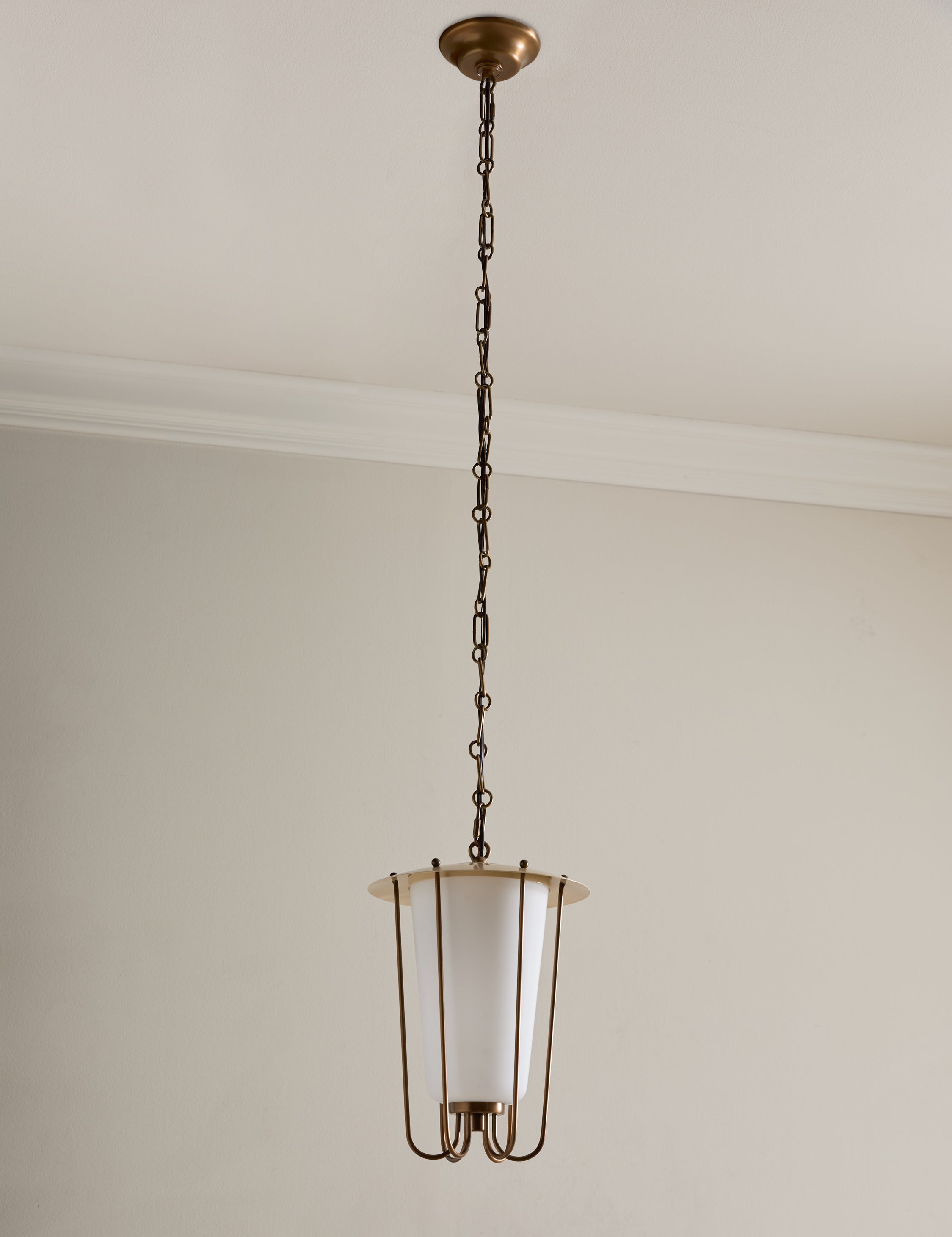 Suspension design Elov en crème et laiton vieilli - Crème et laiton vieilli