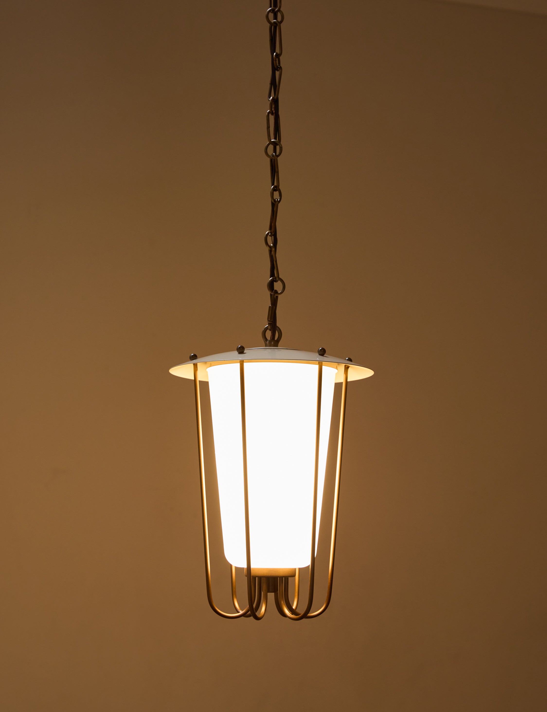 Suspension design Elov en crème et laiton vieilli - Crème et laiton vieilli