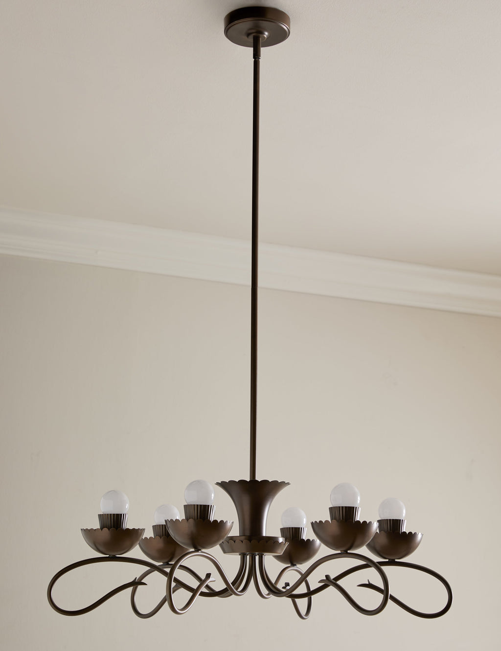 Lustre vintage Rickard en laiton bruni - Laiton bruni