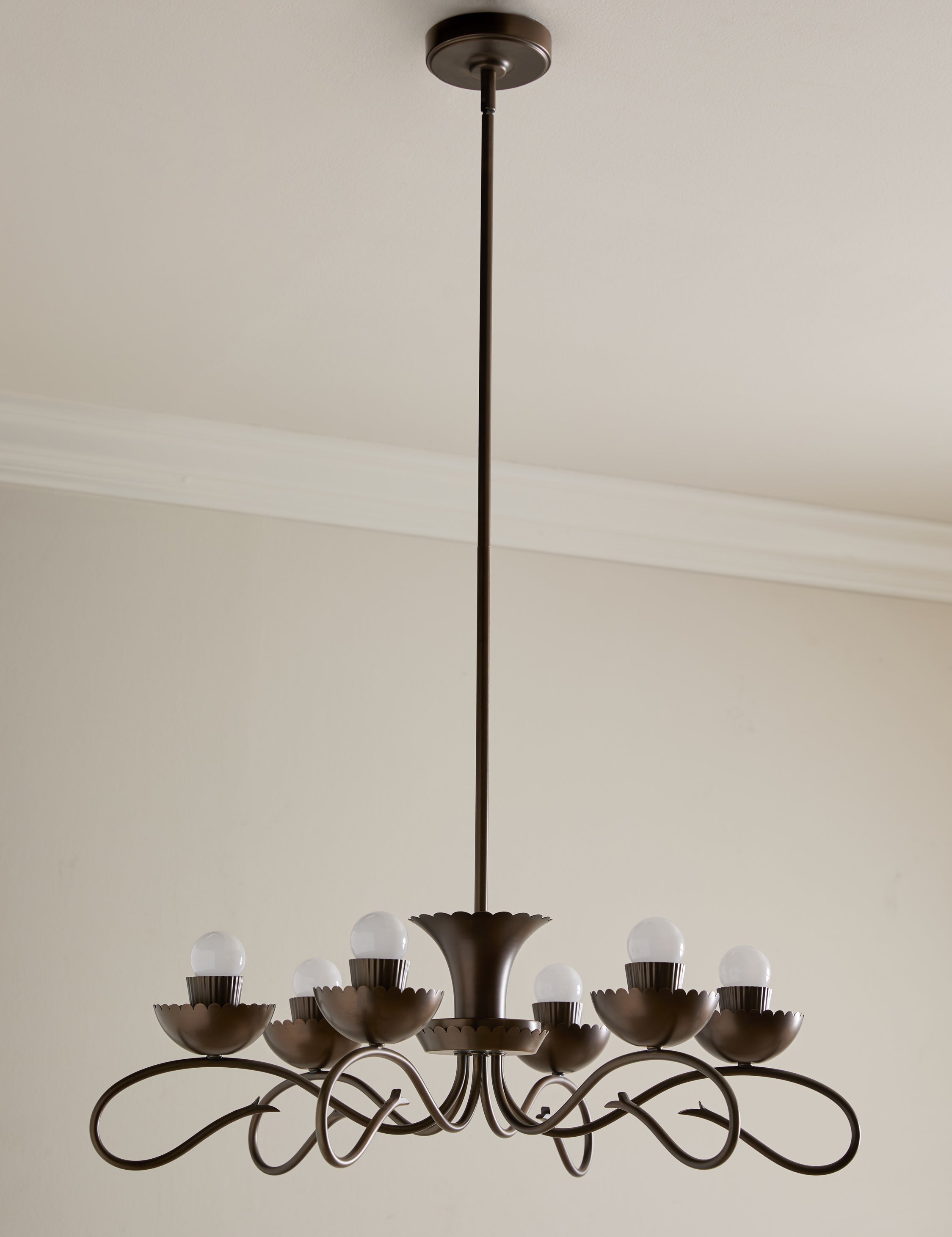 Lustre vintage Rickard en laiton bruni - Laiton bruni
