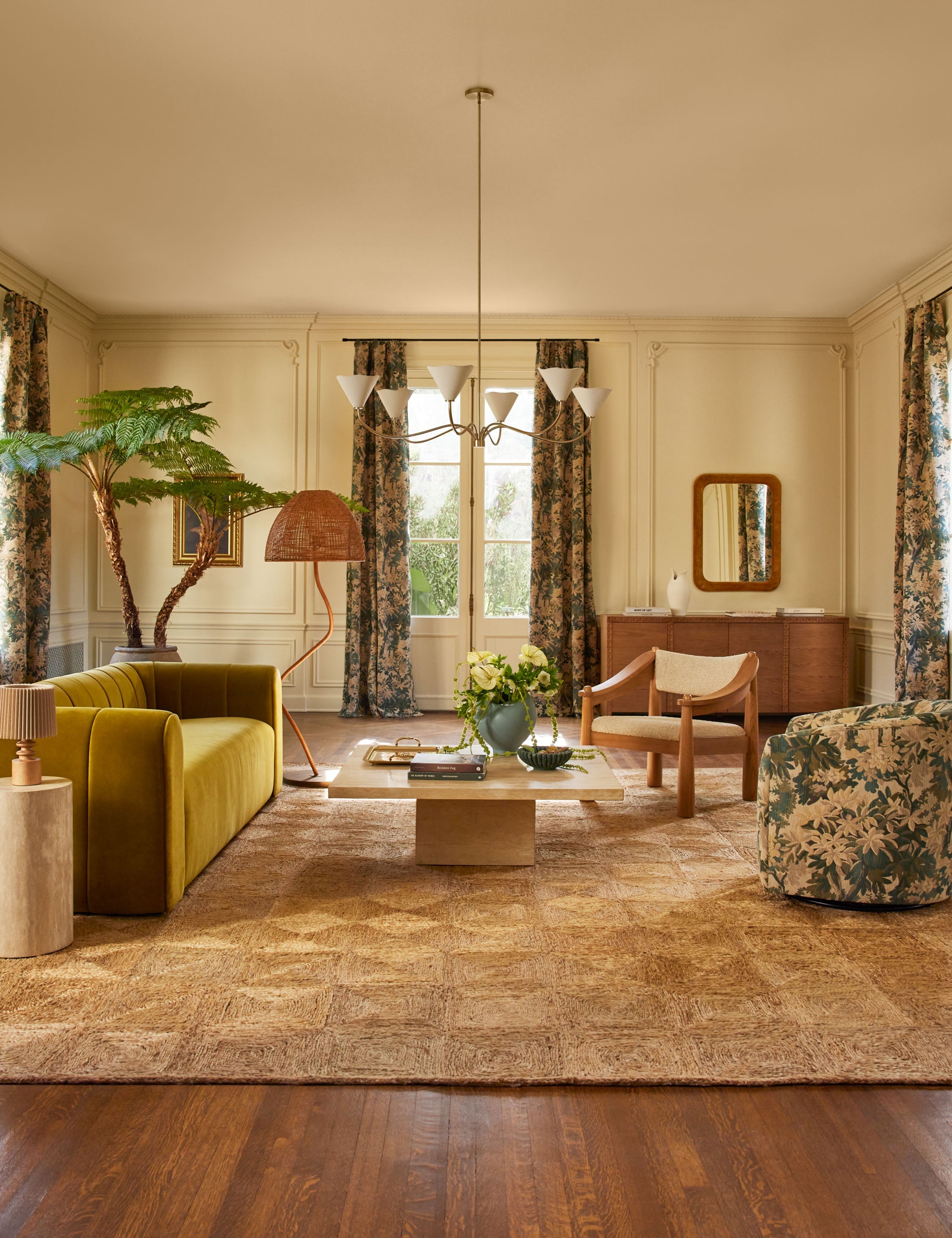 Lustre design Tiel en laiton satiné - Laiton satiné