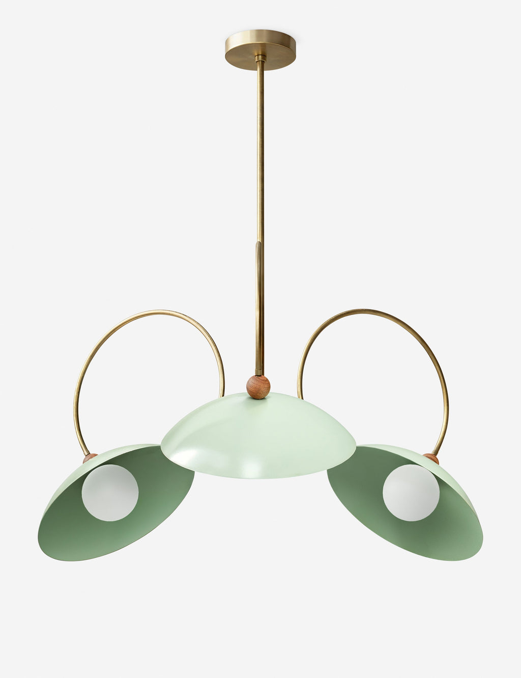 Suspension design Gunnar en laiton brossé et sweet mint - Laiton brossé et Sweet Mint