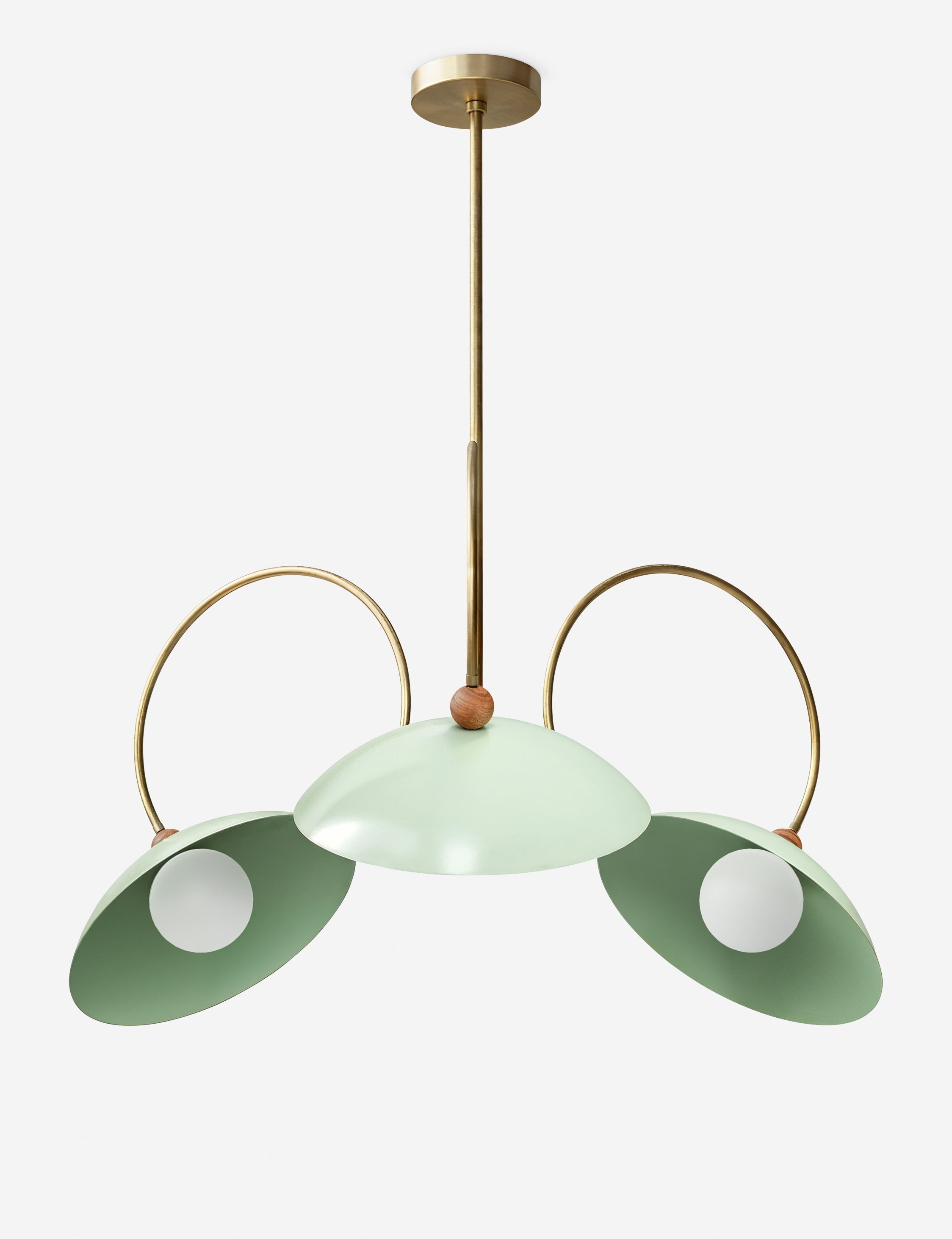 Suspension design Gunnar en laiton brossé et sweet mint - Laiton brossé et Sweet Mint