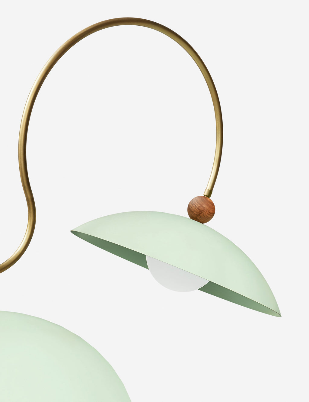 Suspension design Gunnar en laiton brossé et sweet mint - Laiton brossé et Sweet Mint