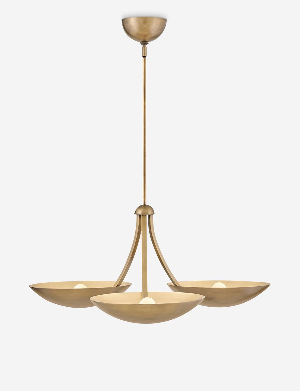Lustre moderne Halvard en laiton ancien - Laiton ancien