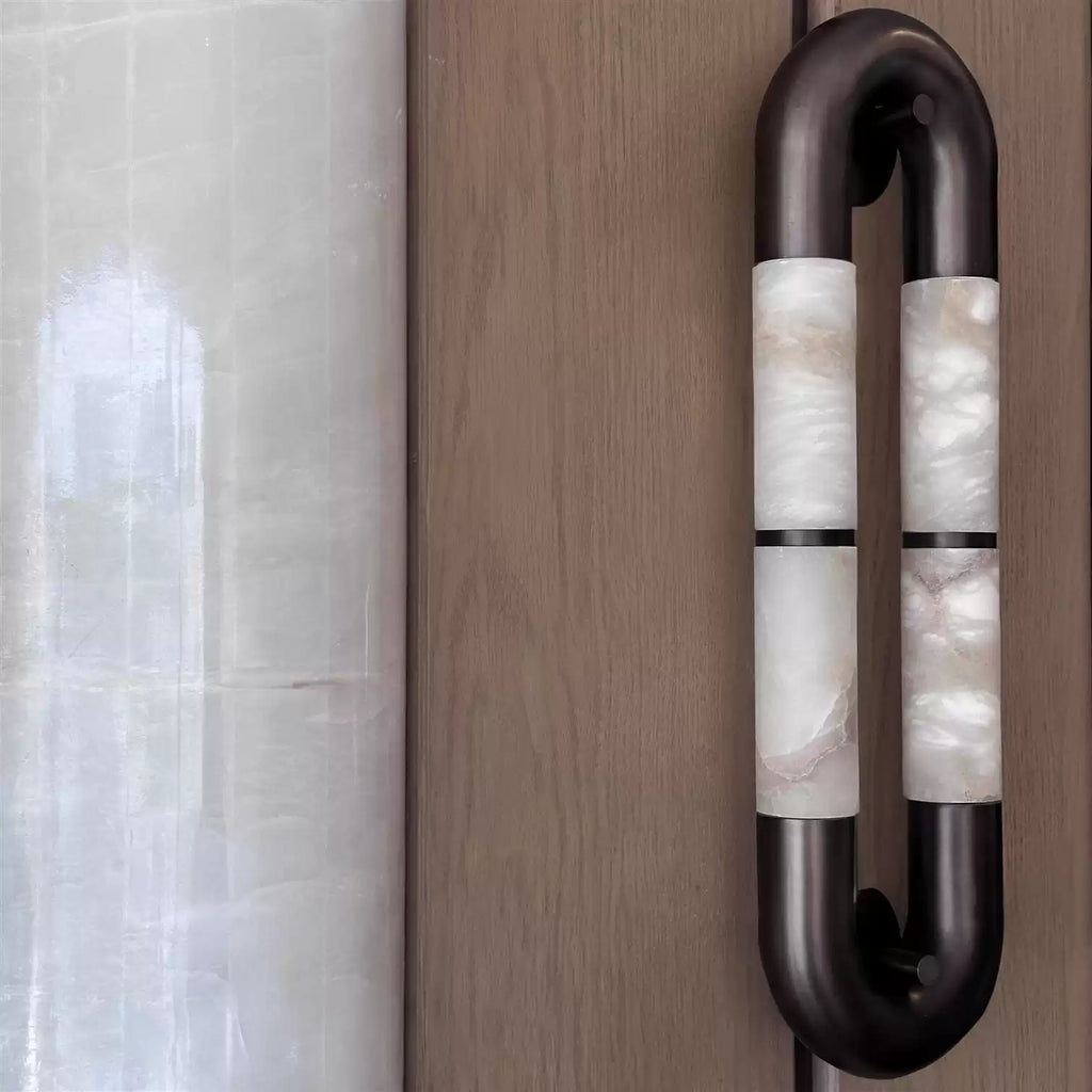 Applique murale moderne Voss en Albâtre Noir et blanc