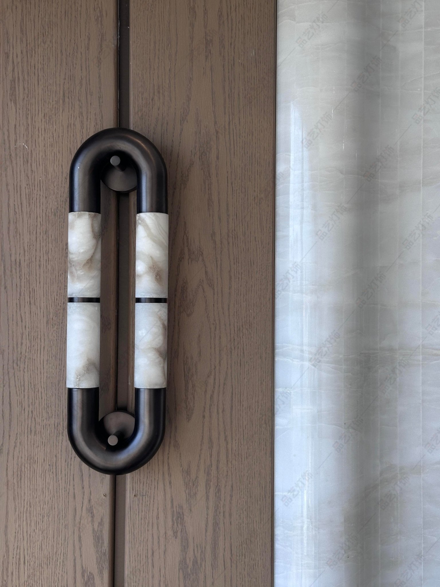 Applique murale moderne Voss en Albâtre Noir et blanc