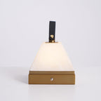 Lampe à poser moderne Archer en Albâtre Or et blanc