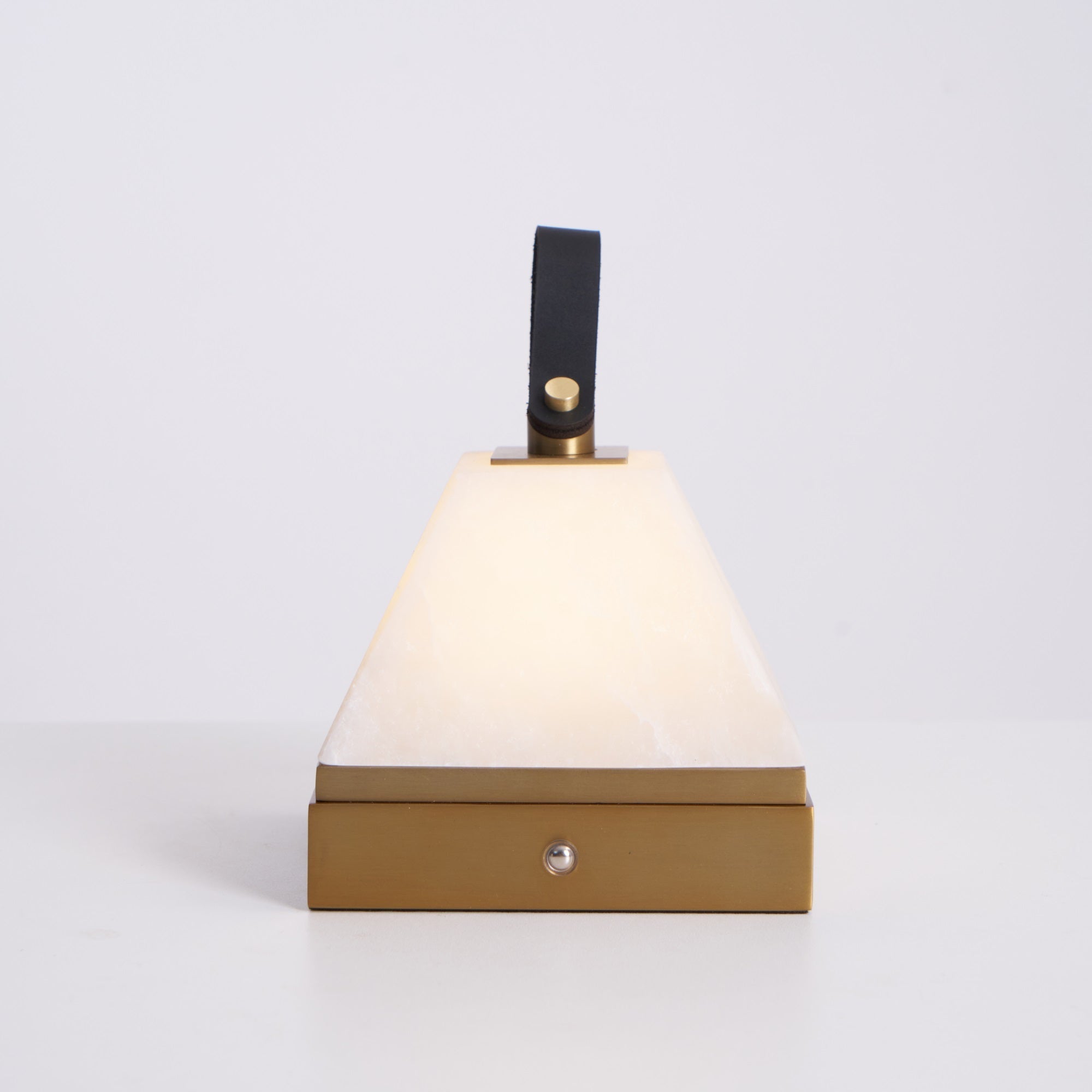 Lampe à poser moderne Archer en Albâtre Nickel et blanc