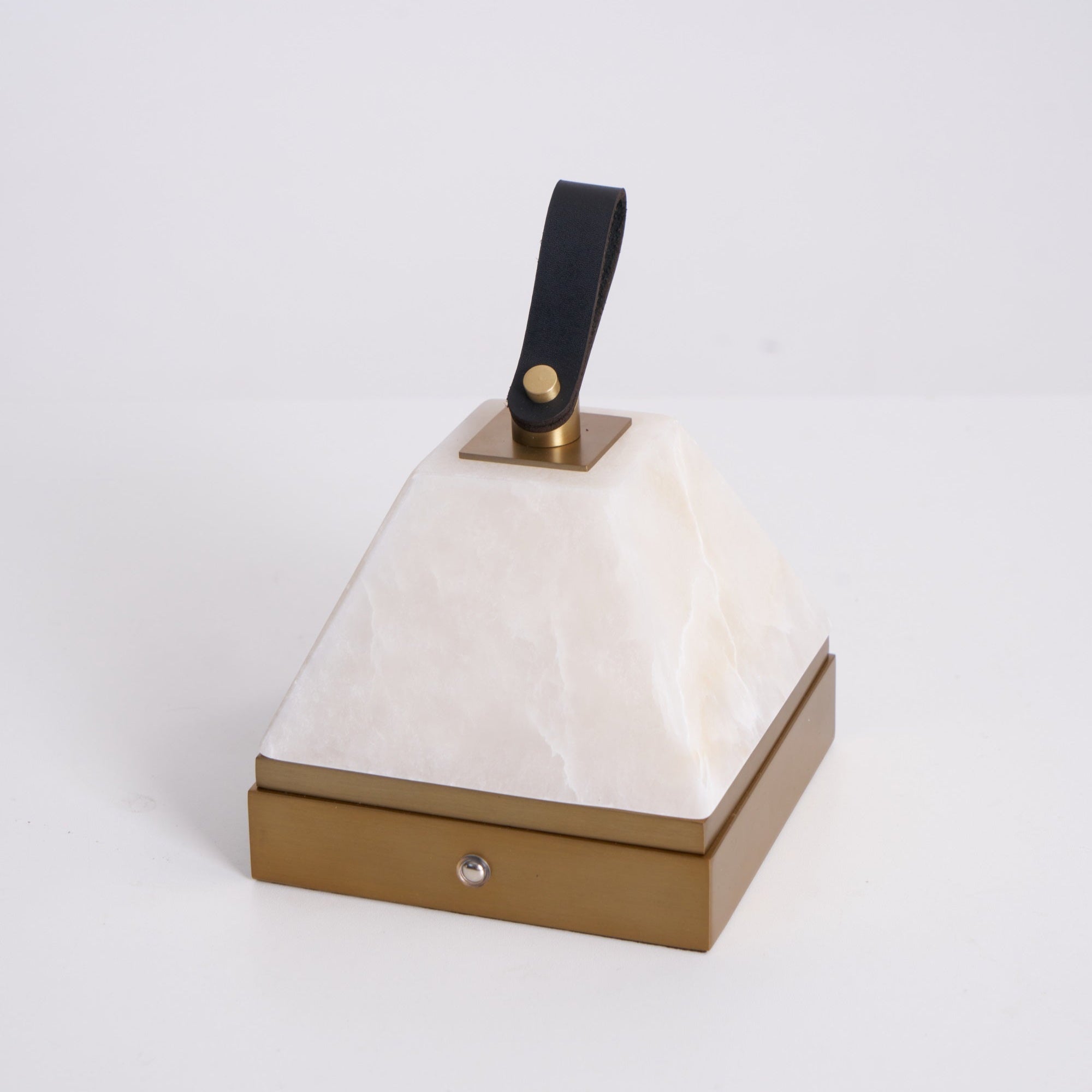Lampe à poser moderne Archer en Albâtre Nickel et blanc
