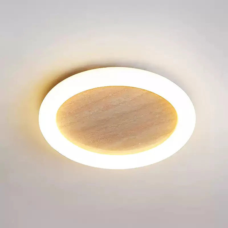 Plafonnier moderne Uni en Travertin jaune et blanc