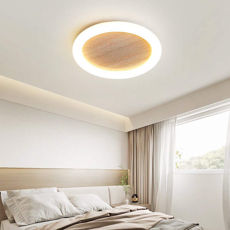 Plafonnier moderne Uni en Travertin jaune et blanc
