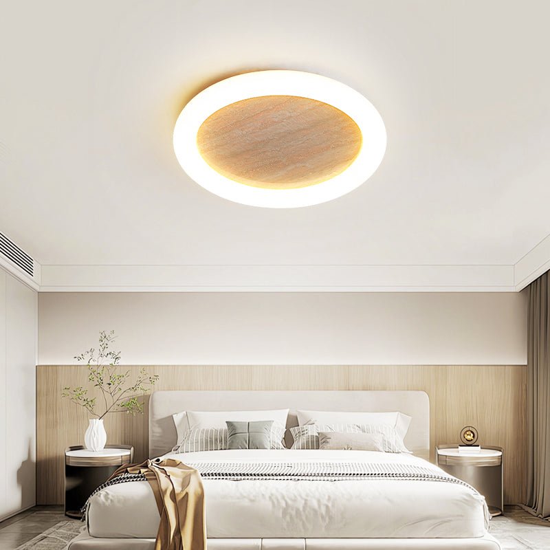 Plafonnier moderne Uni en Travertin jaune et blanc