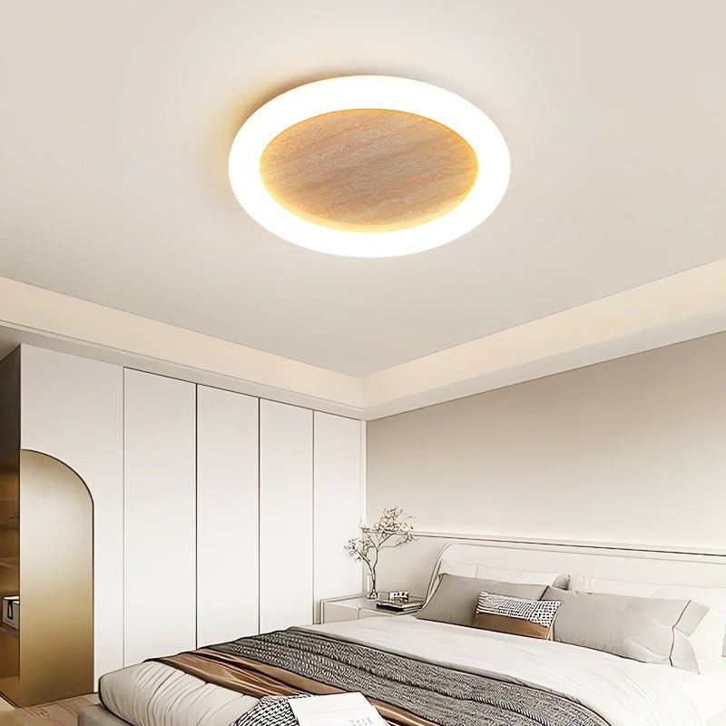 Plafonnier moderne Uni en Travertin jaune et blanc