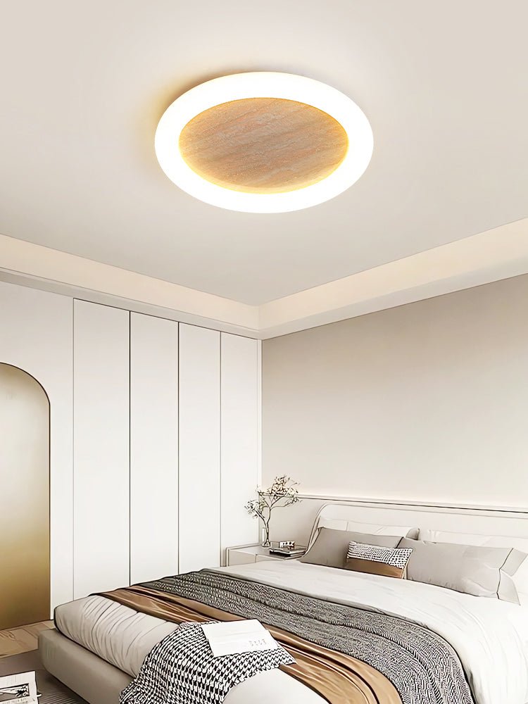 Plafonnier moderne Uni en Travertin jaune et blanc