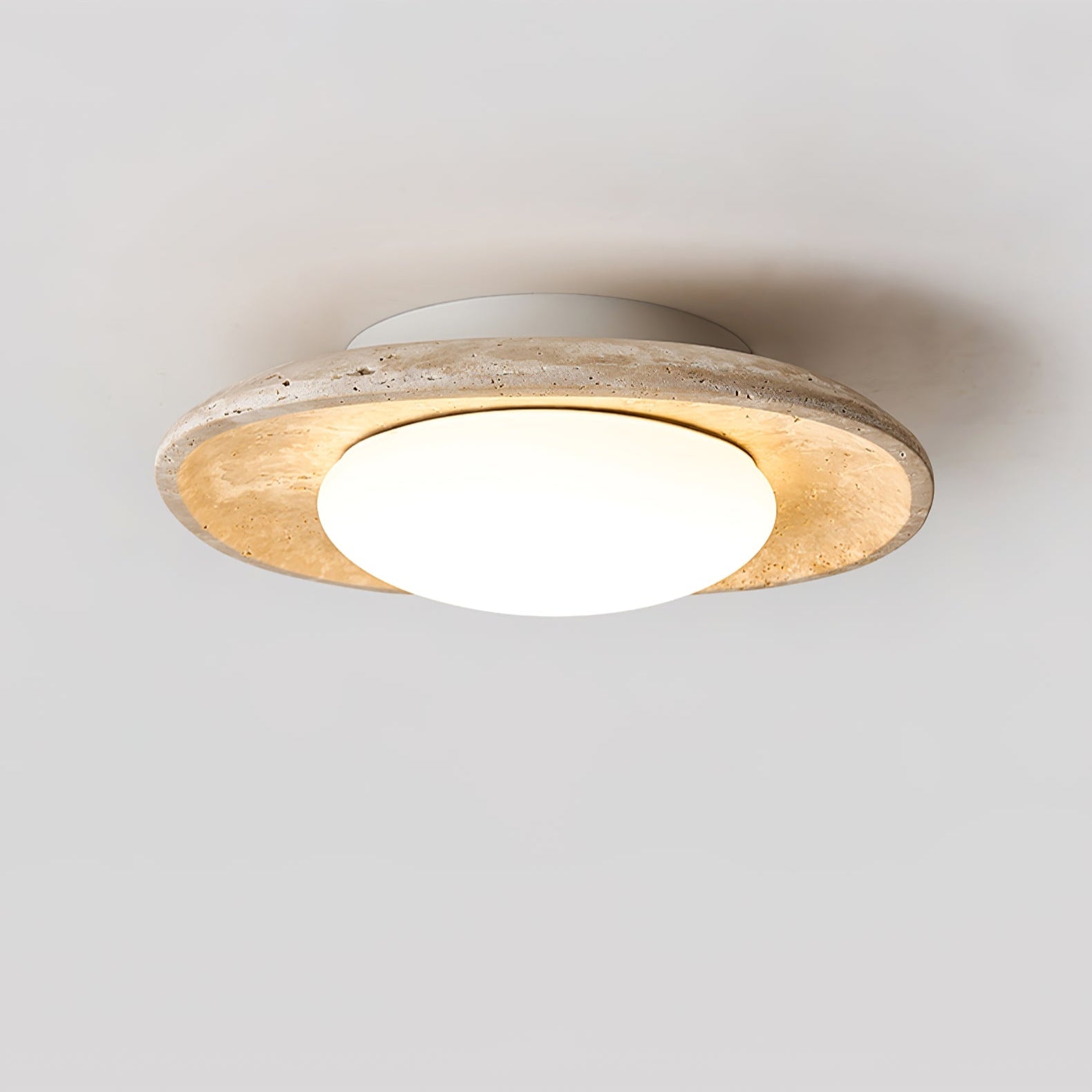 Plafonnier moderne Ketill en Travertin jaune