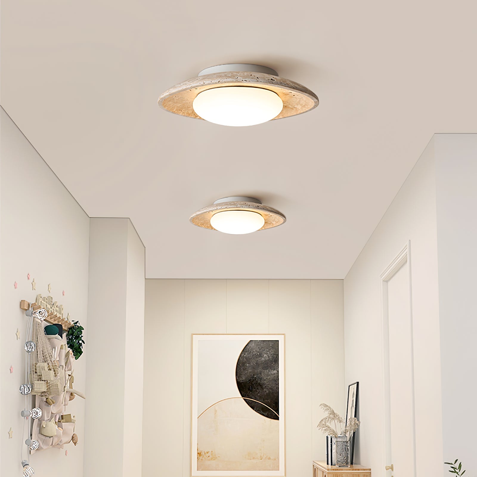 Plafonnier moderne Ketill en Travertin jaune