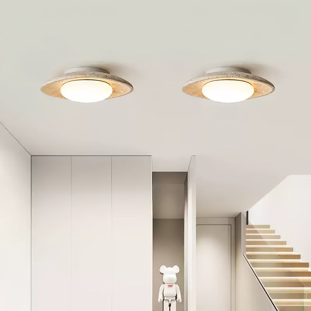 Plafonnier moderne Ketill en Travertin jaune