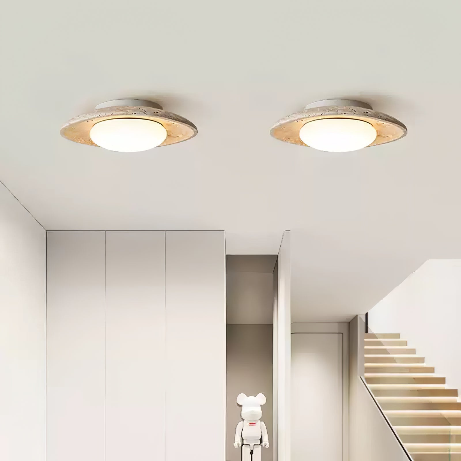 Plafonnier moderne Ketill en Travertin jaune