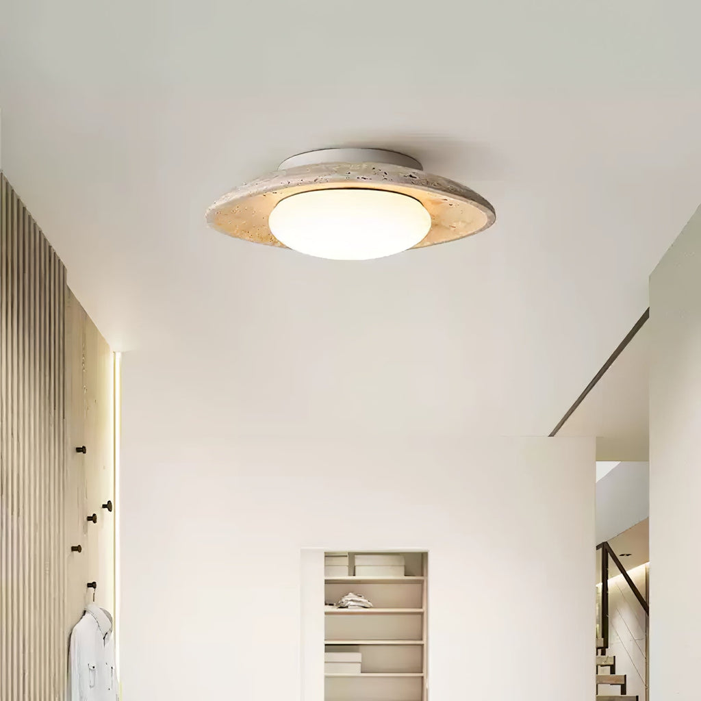 Plafonnier moderne Ketill en Travertin jaune