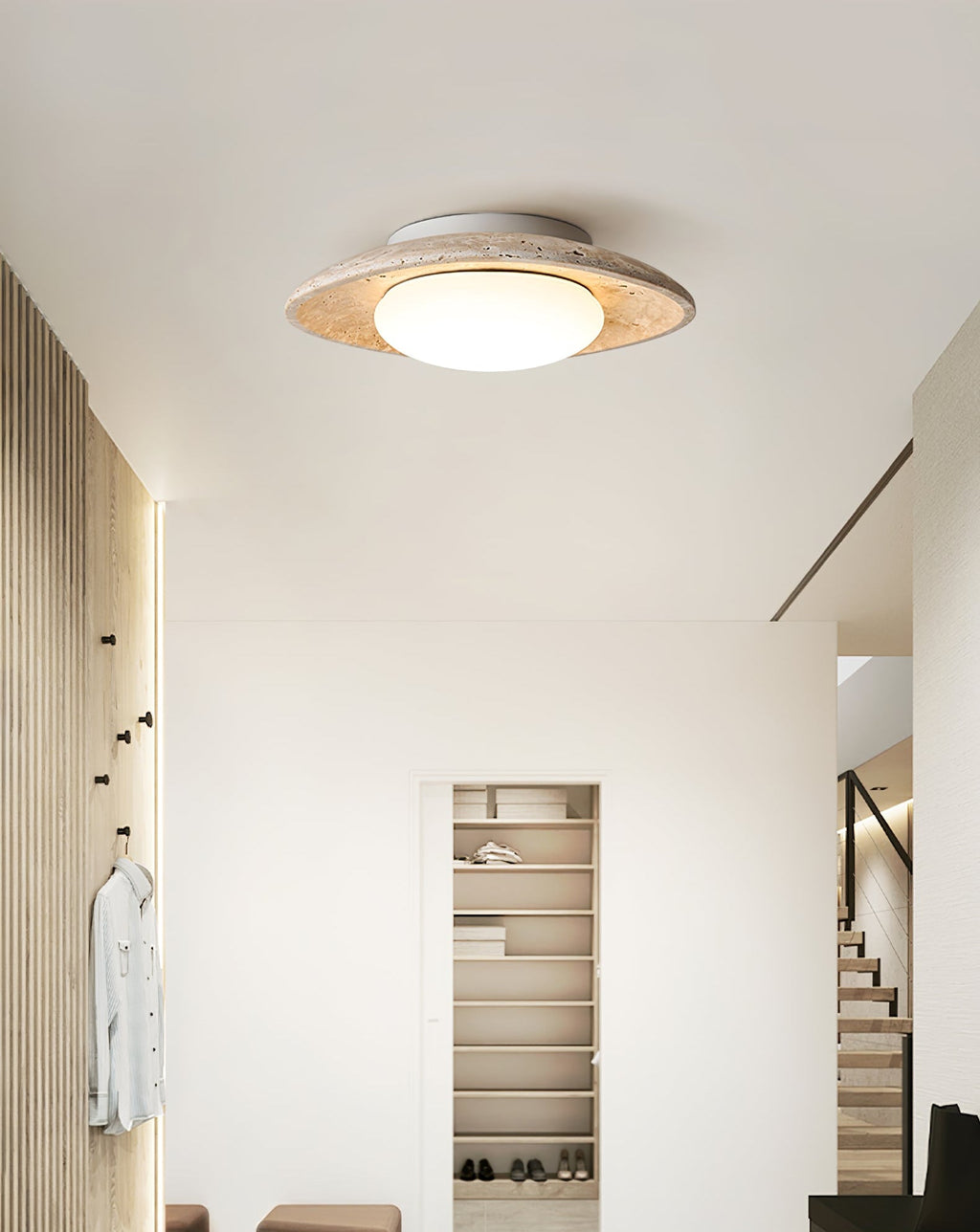 Plafonnier moderne Ketill en Travertin jaune