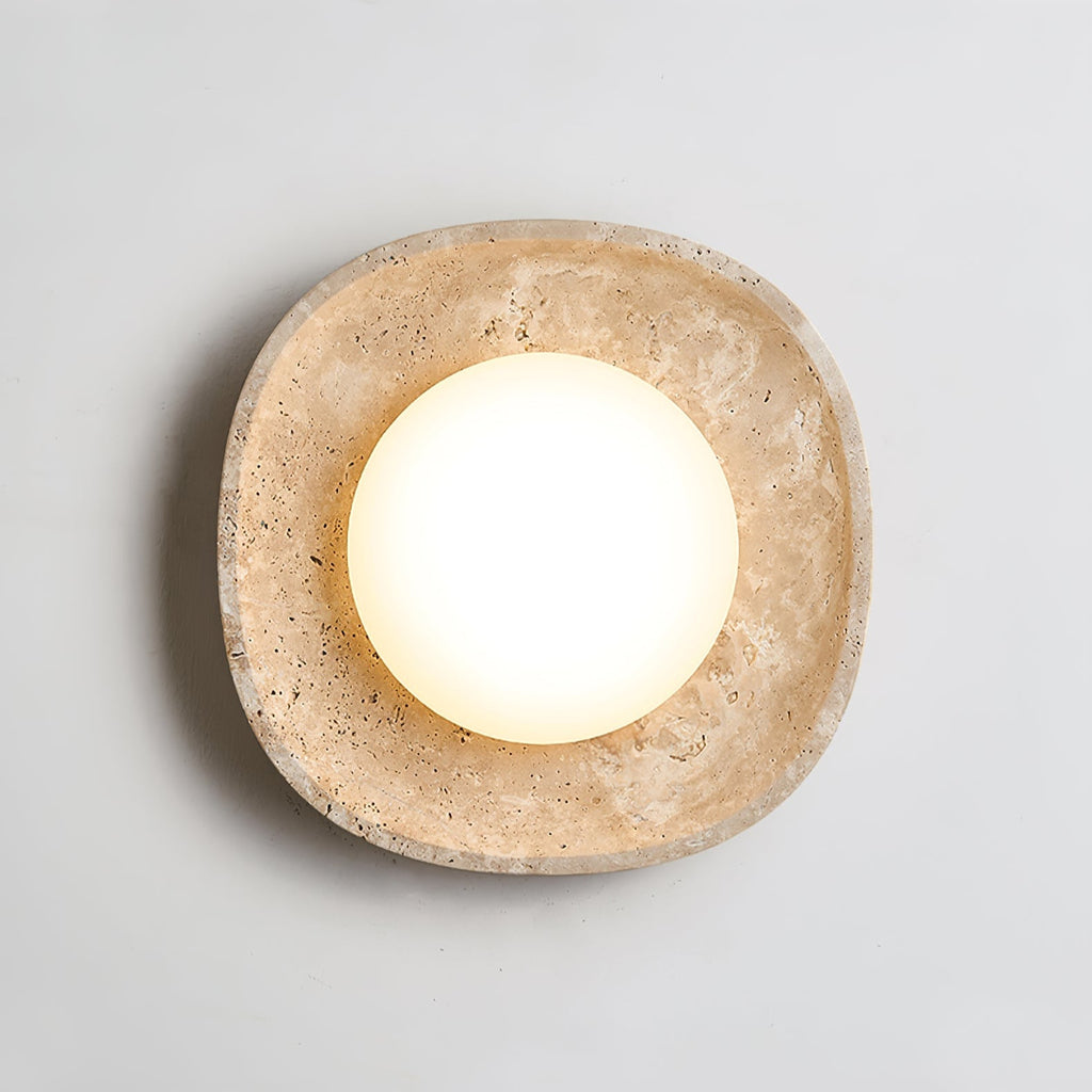 Plafonnier moderne Ketill en Travertin jaune