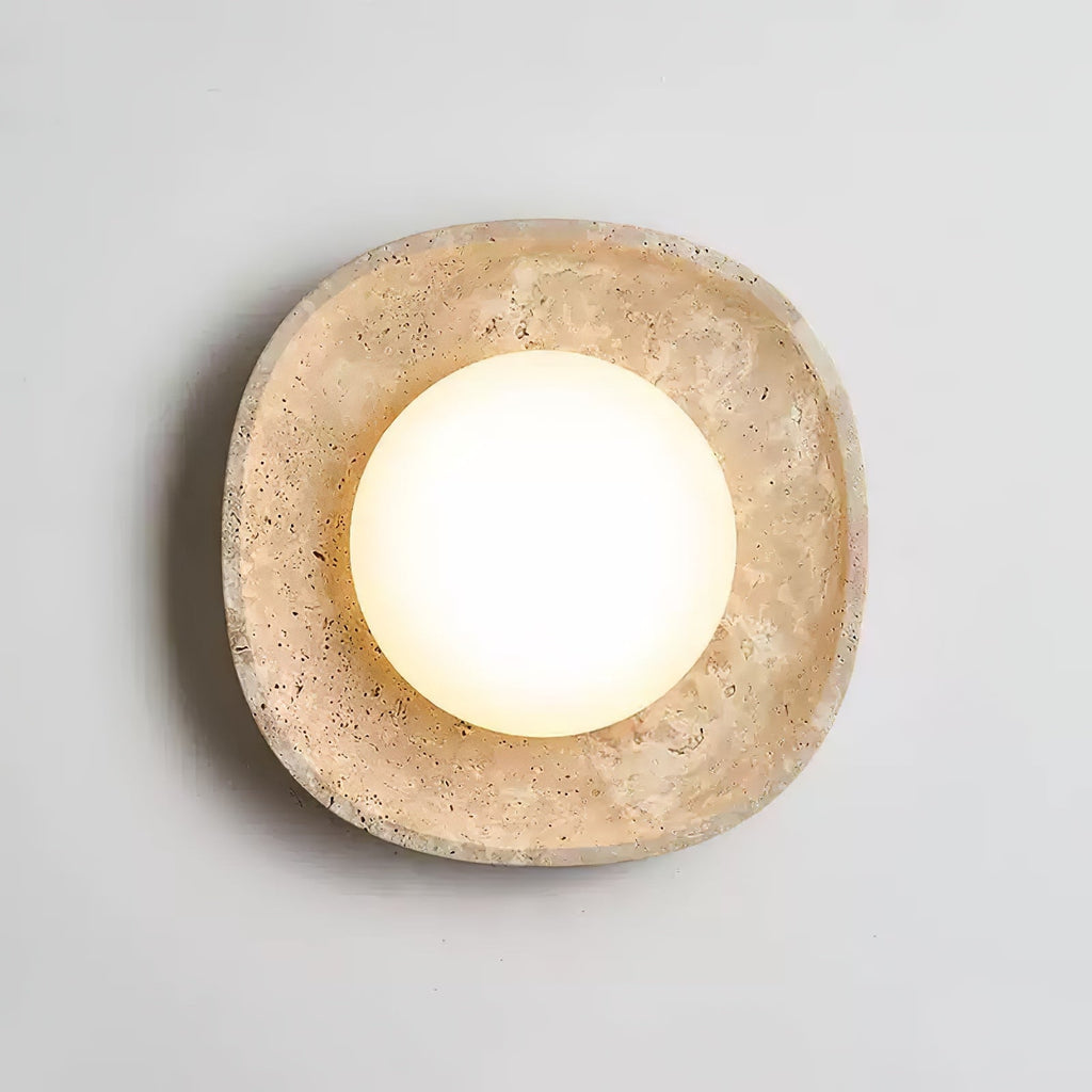 Plafonnier moderne Ketill en Travertin jaune