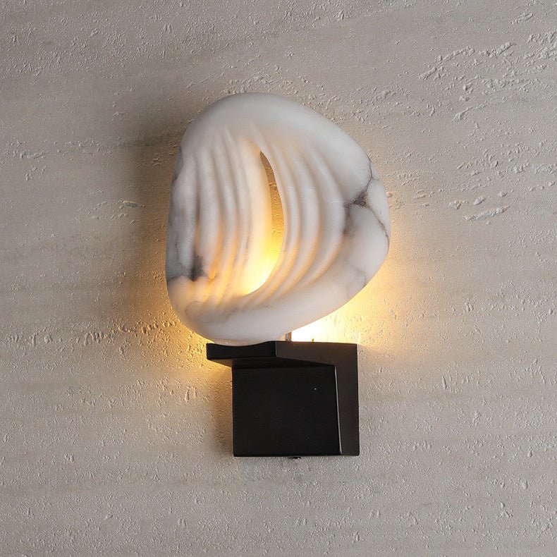 Applique murale moderne Vasili en Albâtre Noir et blanc
