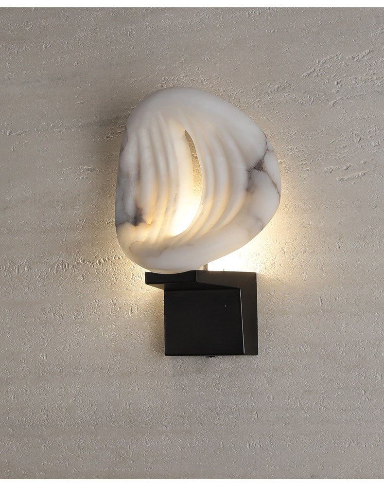 Applique murale moderne Vasili en Albâtre Noir et blanc