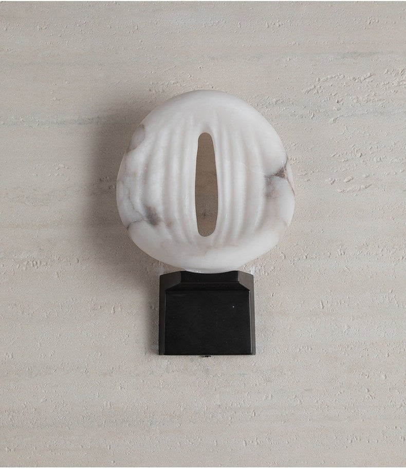 Applique murale moderne Vasili en Albâtre Noir et blanc