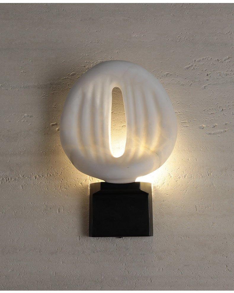 Applique murale moderne Vasili en Albâtre Noir et blanc