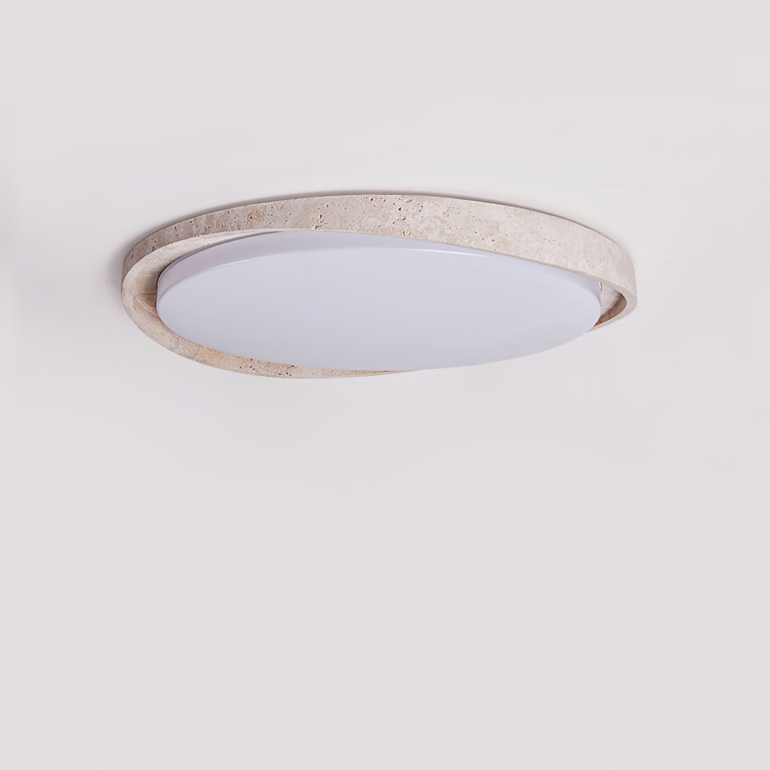 Plafonnier moderne Lamont en Travertin jaune et blanc