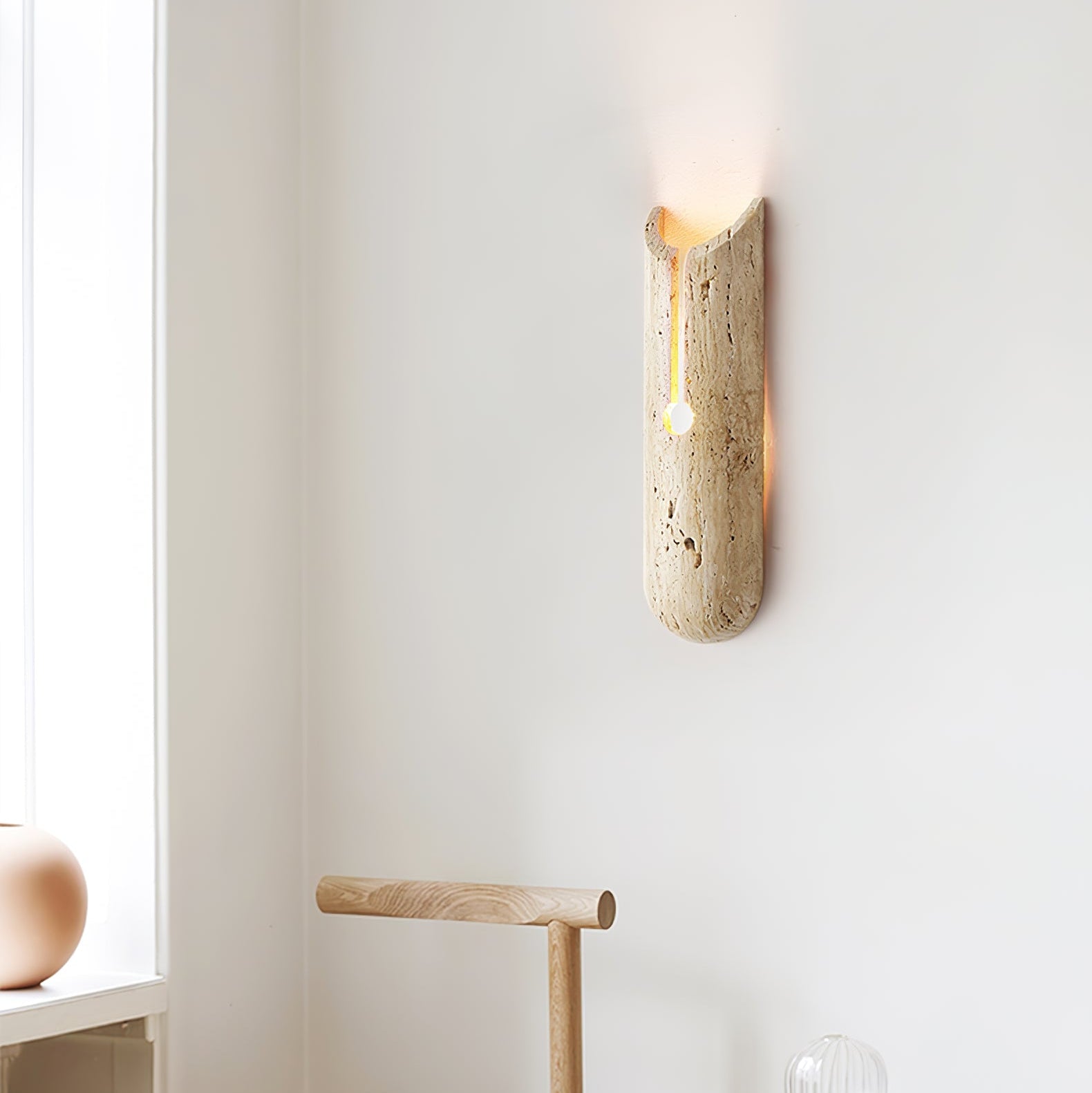 Applique murale moderne Turner en Travertin jaune