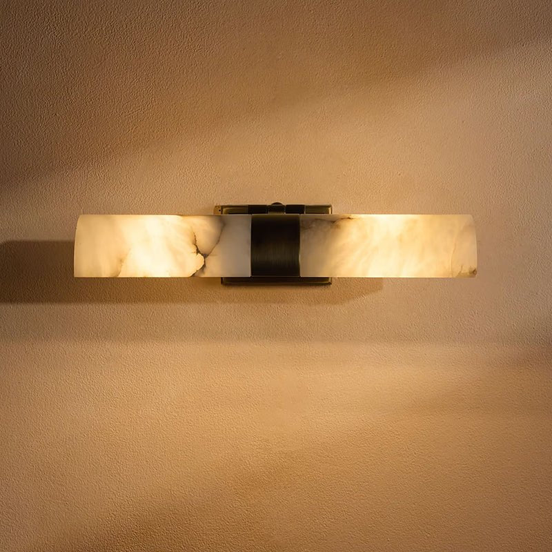 Applique murale moderne Salem en Albâtre Bronze et blanc