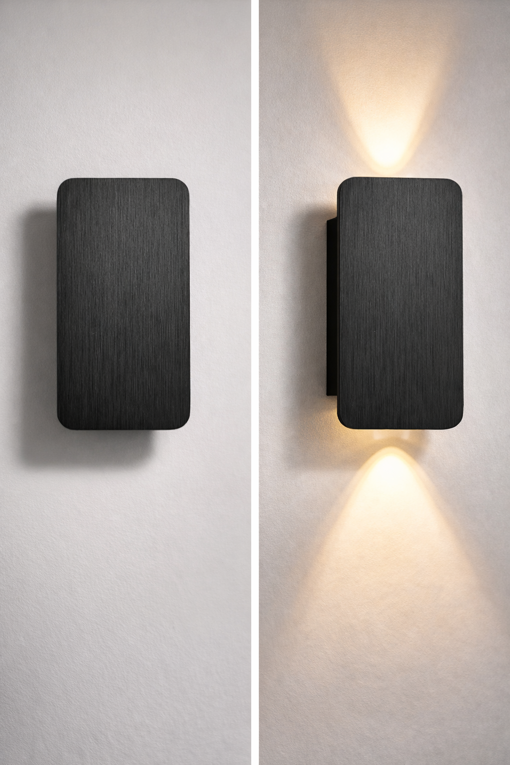 Applique Murale LED Rectangle en Métal Noir