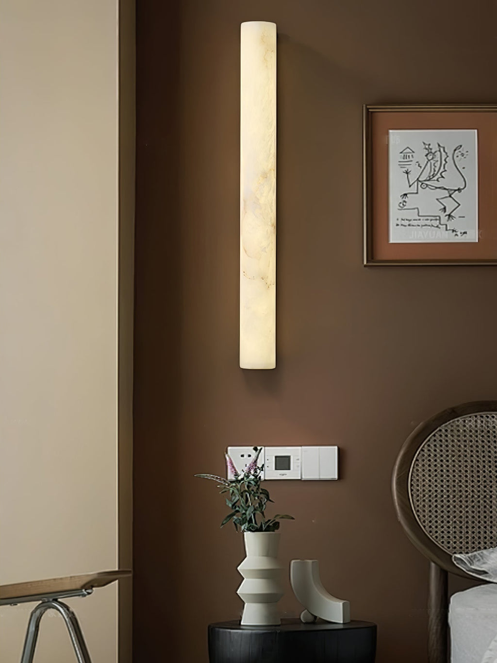 Applique murale moderne Bruun en Albâtre Blanc