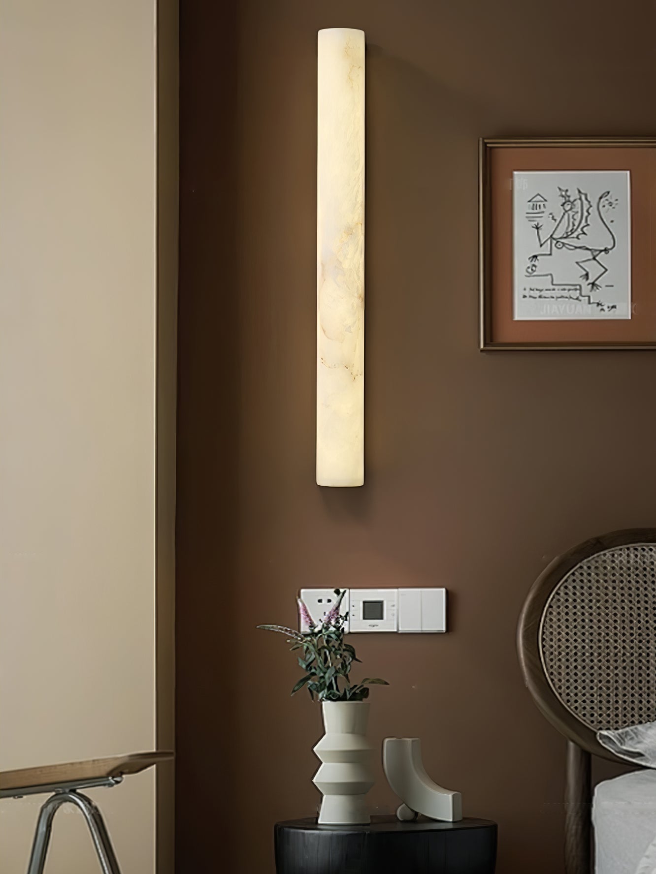 Applique murale moderne Bruun en Albâtre Blanc