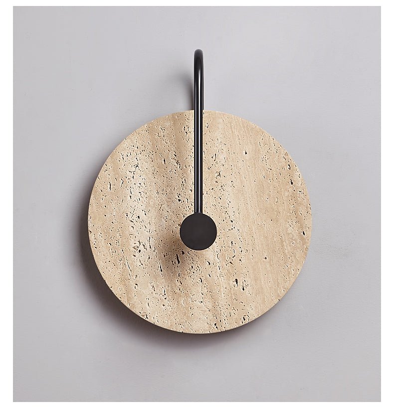 Applique murale moderne Bergthor en Noir et travertin jaune