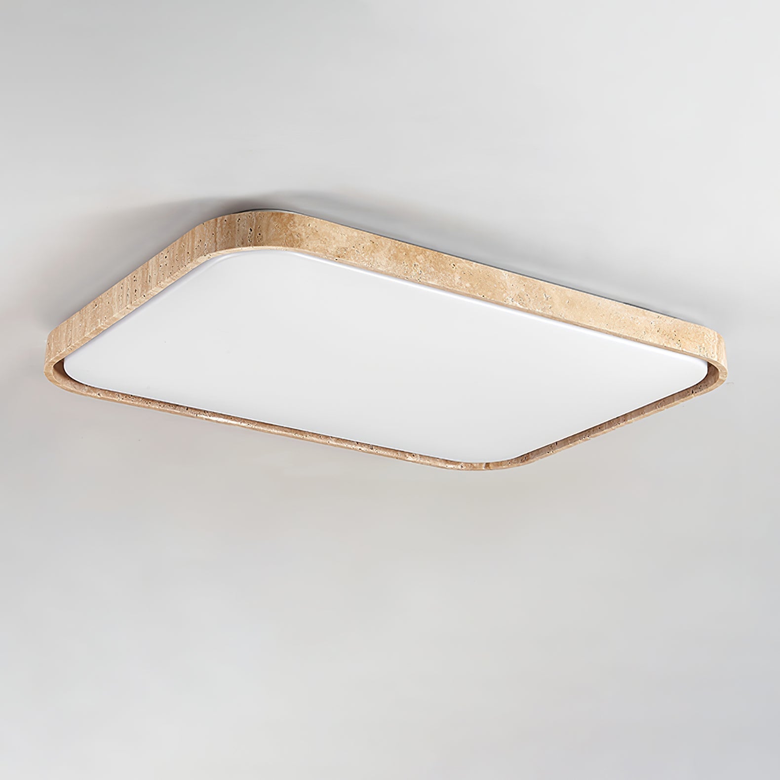 Plafonnier moderne Nigel en pierre Travertin jaune et blanc