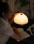 Lampe à poser moderne Loch en Albâtre, pierre Bronze et blanc