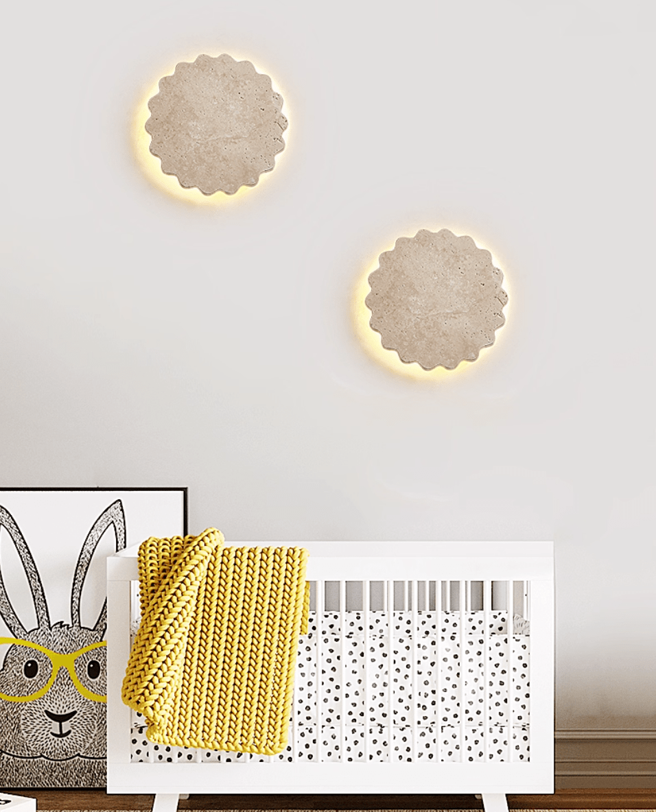 Applique murale moderne Vebjorn en Travertin jaune